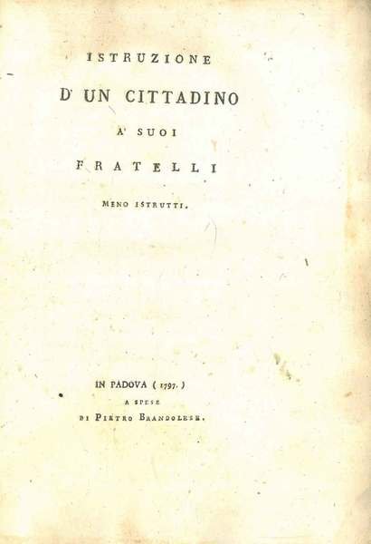 Istruzione d'un cittadino a' suoi fratelli meno istruiti