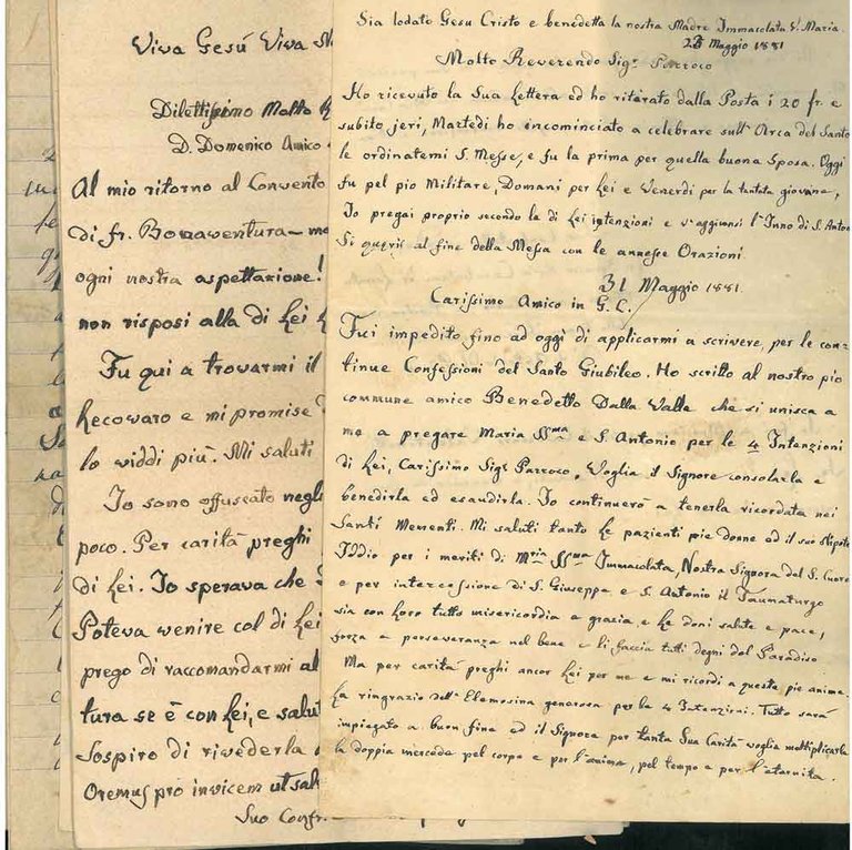 21 lettere spesso a doppia pagina che i due sacerdoti …