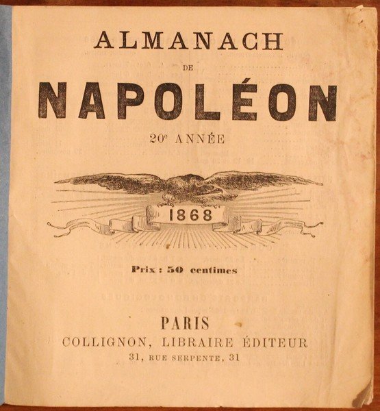 Almanach de Napoléon 20° année 1868