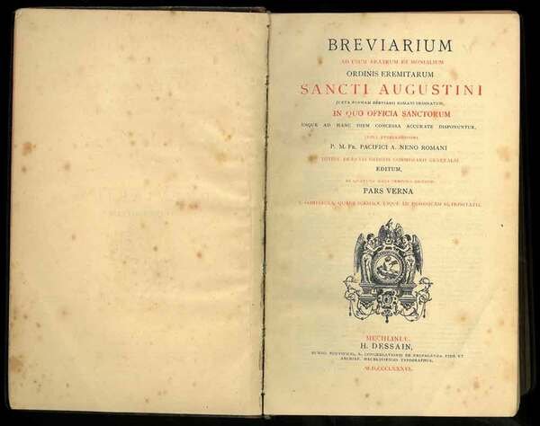 Breviarium ad usum fratrum et monialum ordinis eremitarum Sancti Augustini …