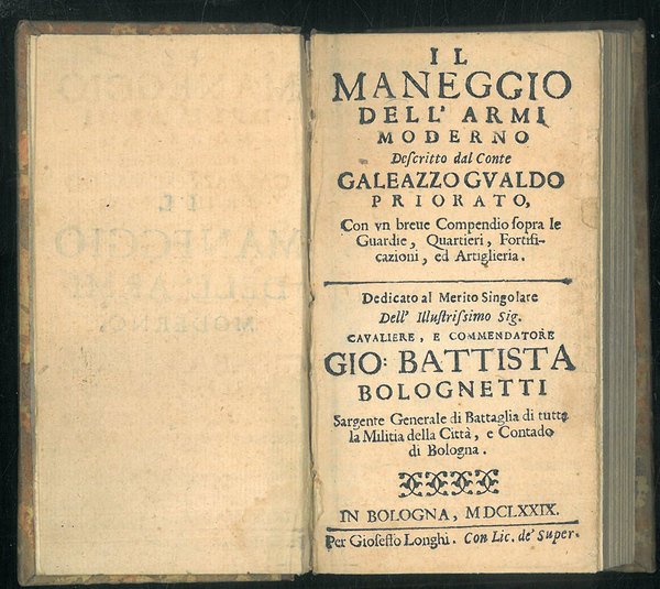 Il maneggio dell'armi moderno descritto dal conte Galeazzo Gualdo Priorato, …