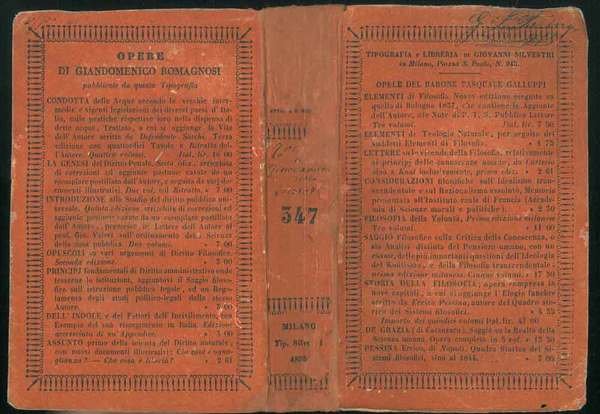 Filosofia antica italiana. Parte Prima e Seconda