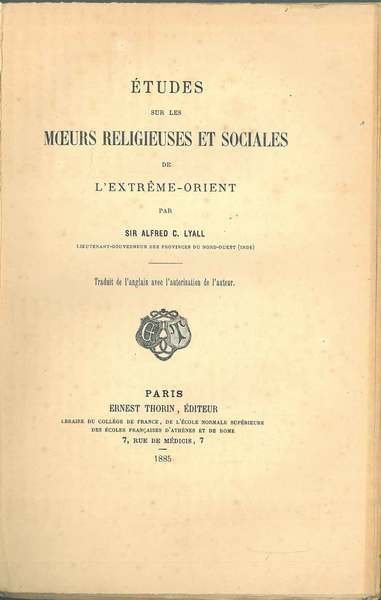 Etudes sur les moeurs religieuses et sociales de l'lextreme - …