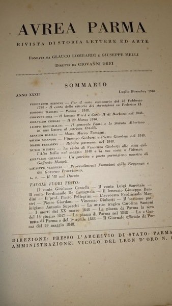 Aurea Parma nella ricorennza del centenario del 1848. Rivista di …