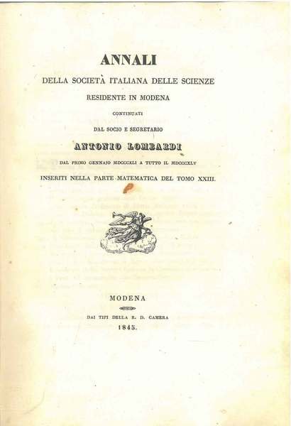 Annali delle società italiana delle scienze residente in Modena dal …