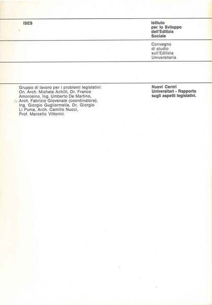Le Nuovi centri universitari- Rapporto sugli aspetti legislativi. Convegno di …