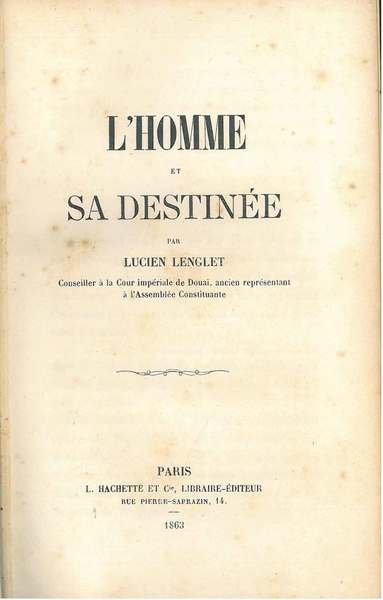 L' homme et sa destinée