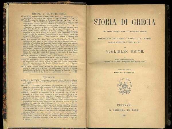 Storia di Grecia. Dai tempi primitivi fino alla conquista romana. …