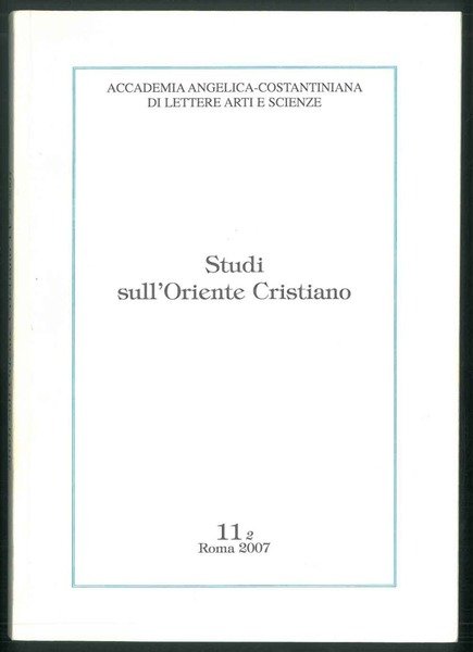 Studi sull'Oriente Cristiano.