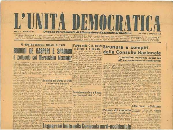 L' Unità Democratica (dal 25 aprile 1945 al 31 dicembre …