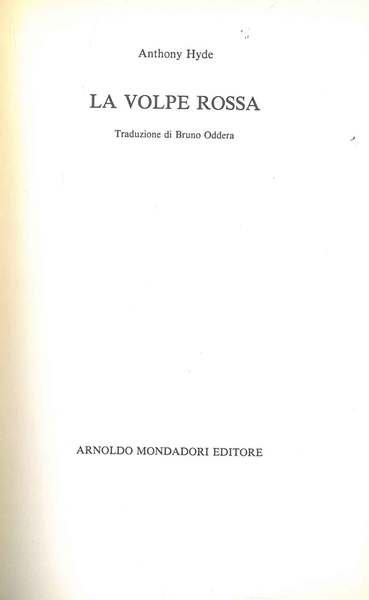 La volpe rossa Traduzione di B. Oddera