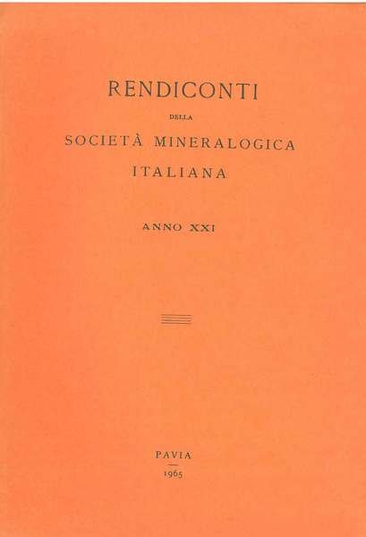 Rendiconti della società mineralogica italiana. Anno XXI