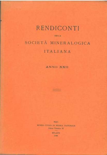 Rendiconti della società mineralogica italiana. Anno XXII