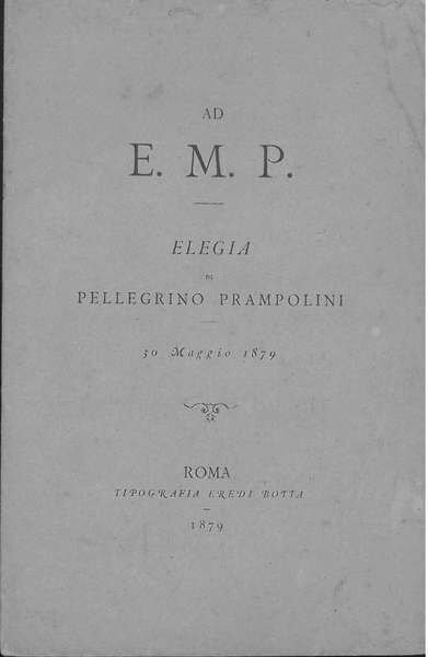 Ad E. M. P. Elegia. 30 maggio 1879