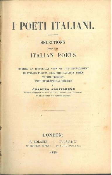 I poeti italiani. Selections from the italian poets forming an …