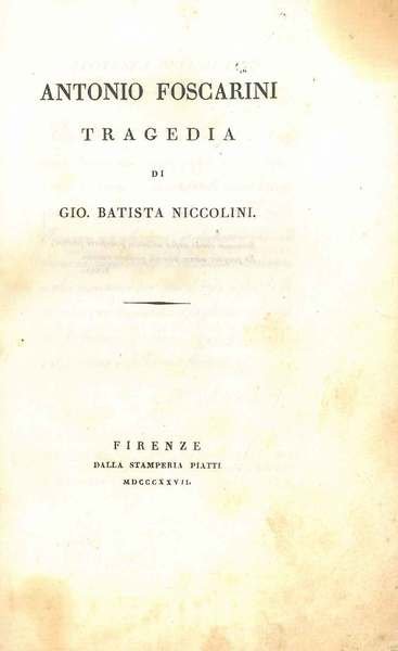 Antonio Foscarini tragedia