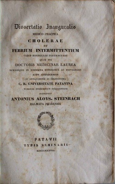 Dissertatio Inauguralis medico-pratica Cholerae et febrium intermittentium. Casus nonnullos pertractans …