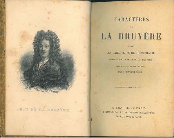 Caractères de La Bruyère suivis des caractères de Théophraste traduits …