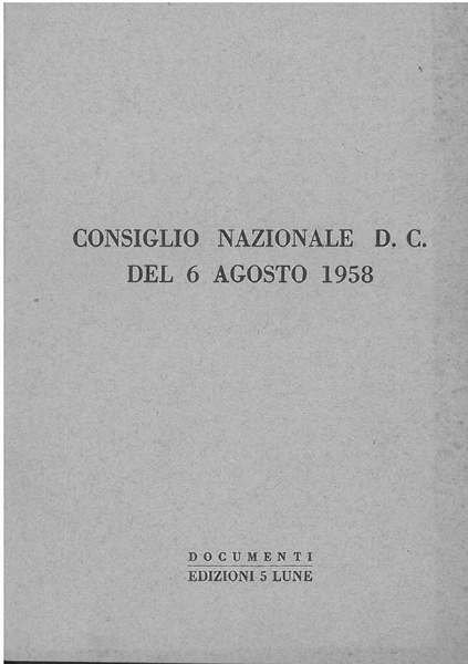 Consiglio nazionale DC del 10 giugno 1958