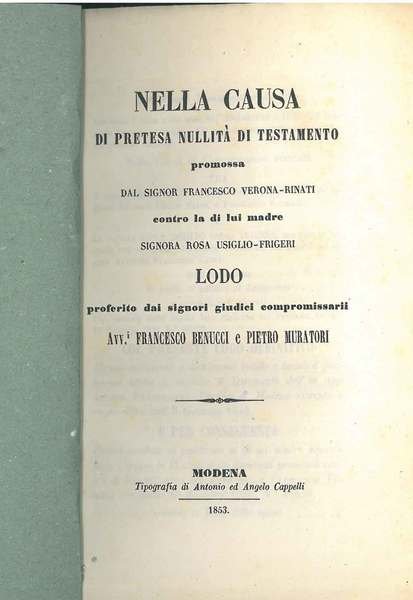 Nella causa di pretesa nullità di testamento promossa dal signor …
