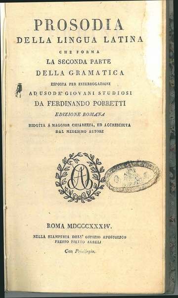 Prosodia della lingua latina che forma la seconda parte della …