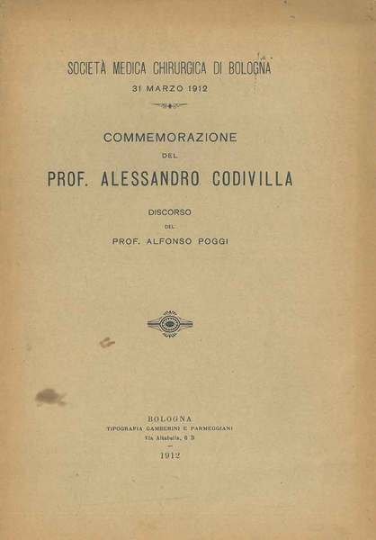 Commemorazione del Prof. Alessandro Codivilla