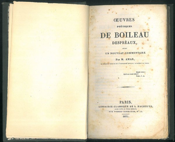 Oeuvres poétiques de Boileau despréaux, avec un noveau commentaire.