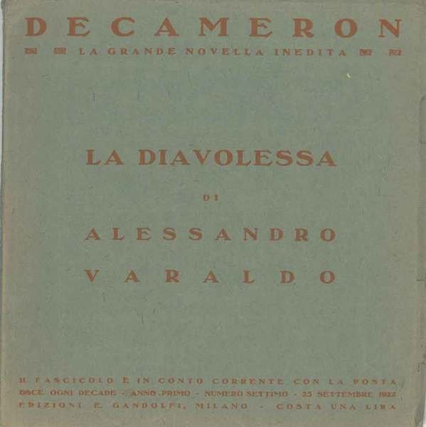 Decameron. La grande novella inedita. La Diavolessa. Numero 7