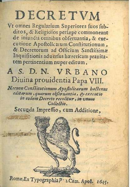 Decretum ut omnes regularium superiores suos subditos, & Religiosos persaepe …