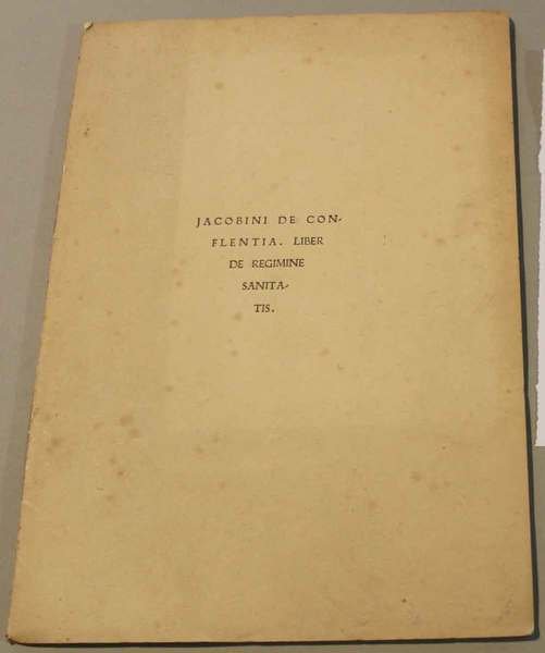 D. Magistri Jacobini de Conflentia liber de regimine sanitatis. Curavit …