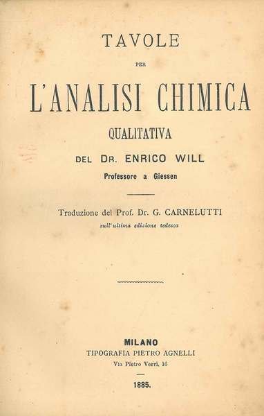 Tavole per l'analisi chimica qualitativa