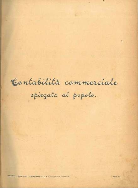 Contabilità commerciale spiegata al popolo