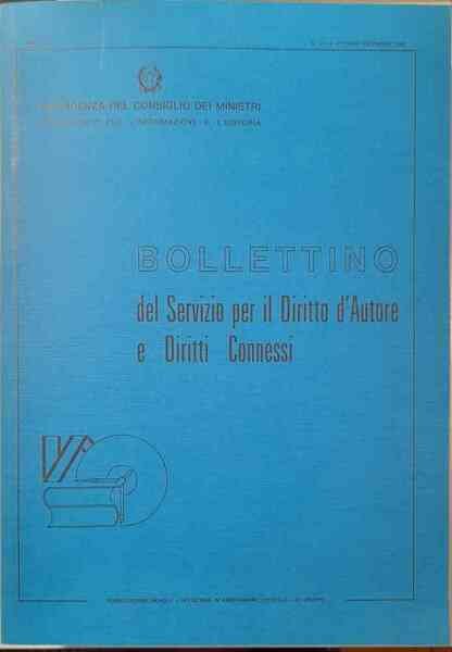 Bollettino del Servizio per il Diritto d'Autore e Diritti Connessi