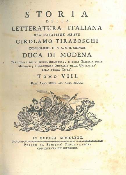 Storia della letteratura italiana del cavaliere abate Girolamo