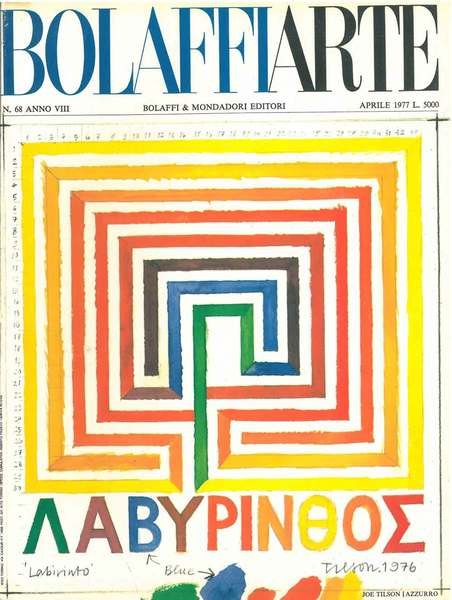 Bolaffiarte n. 68. Joe Tilson: "Azzurro". Riproduzione fotolitografica (in 4 …