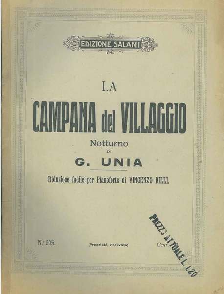 La campana del villaggio. Notturno. Riduzione facile per pianoforte di …