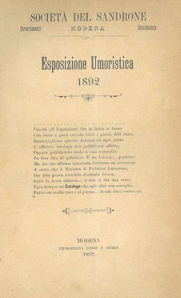 Esposizione umoristica 1892. Società del Sandrone Modena