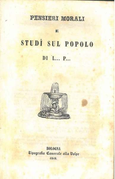 Pensieri morali e studi sul popolo