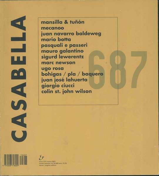 Casabella Rivista internazionale di architettura; International Architectural Review, marzo 2001, … | Immagine principale