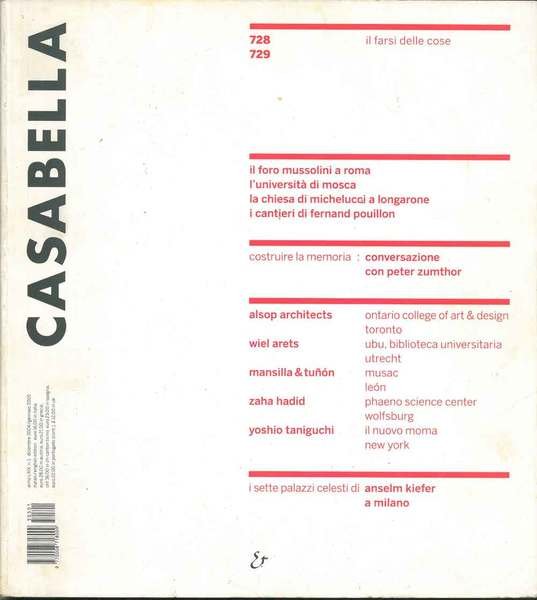Casabella Rivista internazionale di architettura; International Architectural Review, dicembre 2004, …