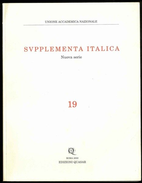 Supplementa italica. Nuova serie n. 19. Umbria - Liguria - …
