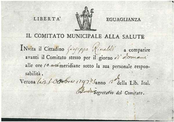 Il comitato municipale alla salute invita il cittadino Giuseppe Rinaldi …
