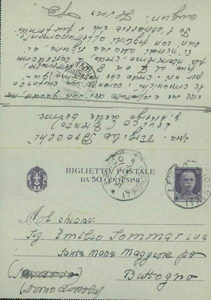 Biglietto postale viaggiato "Levico (Trento), 30.8.43"