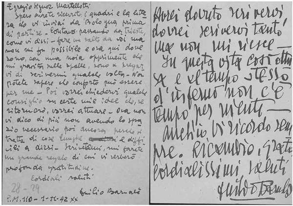 2 cartoline postali inviate a Flaminio Martellotti l'1-11-42 e il …