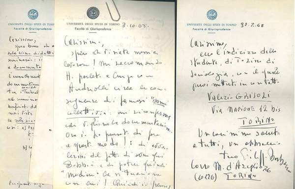 Tre lettere di complessivamente 106 righe in 6 facciate su …