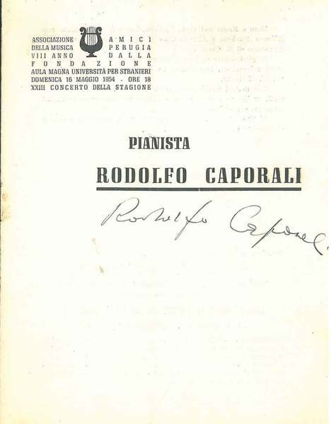 Firma autografa del pianista sul programma di sala della Associazione … | Immagine principale