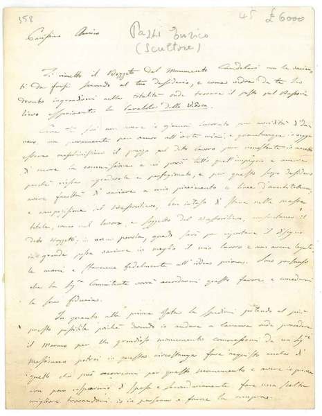 Lunga lettera manoscritta ed autografa di 40 righe, con il …