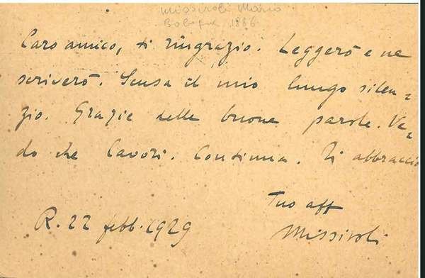 Cartolina postale con intestazione: "Il Popolo di Roma: Giornale politico …