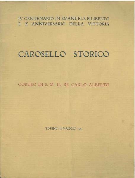 Firme autografe dei due principi sul programma del corteo di …