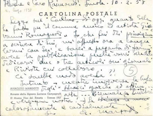 Cartolina postale illustrata con quadro del pittore